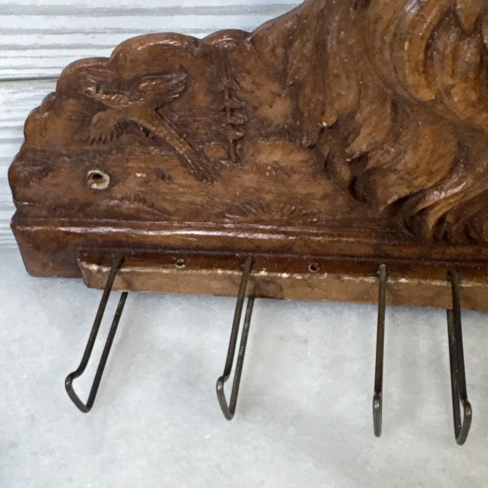 BS3 Vint chalkware Irish setter cocker spaniel rooster pheasant tie belt hanger